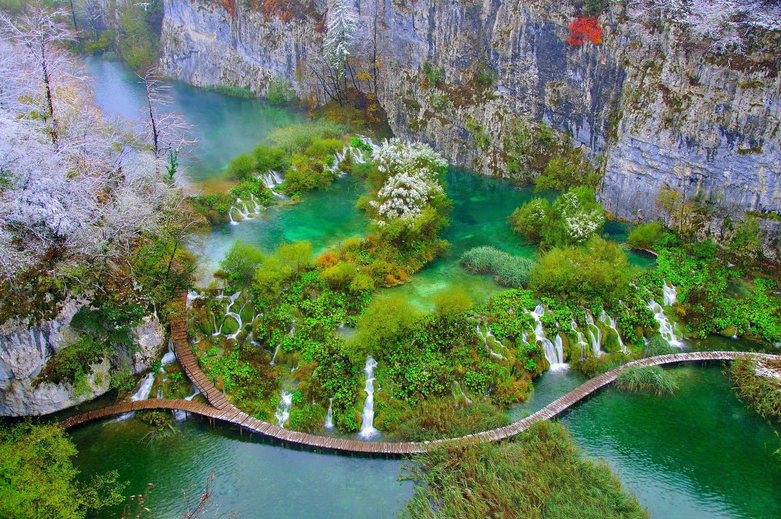 Cascades at the Plitvice Lakes, a day trip from Zadar