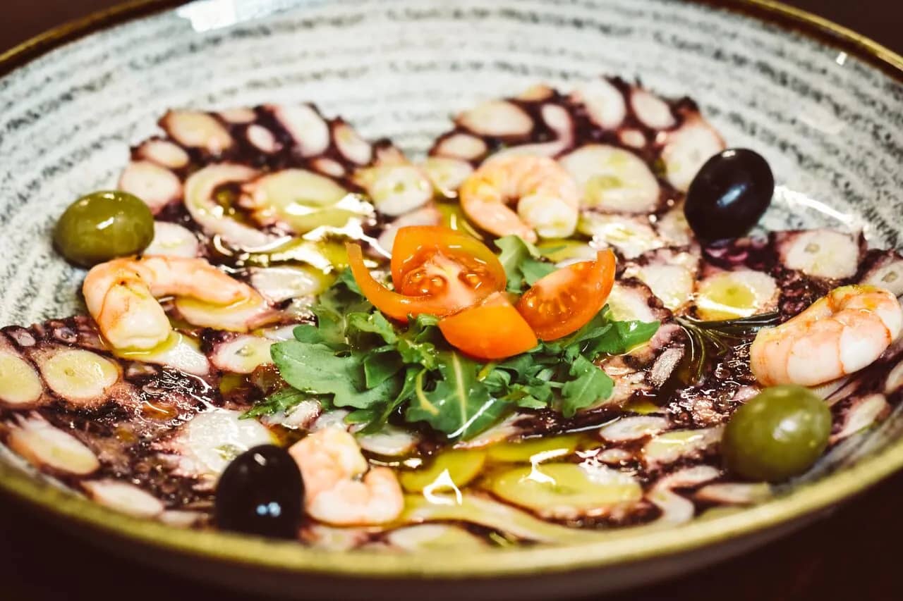 Carpaccio z ośmiornicy i krewetek – Konoba Malo Misto, Zadar